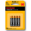 kodak batteria alcalina xtralife aaa lr03 blister 4