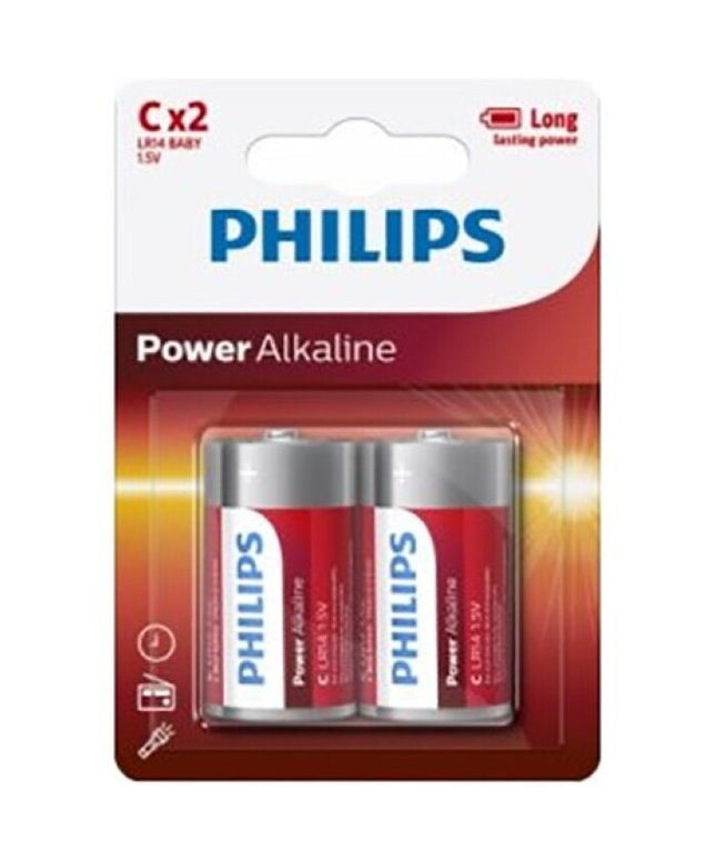 PHILIPS - POWER ALKALINE PILA C LR14 BLISTER * 2