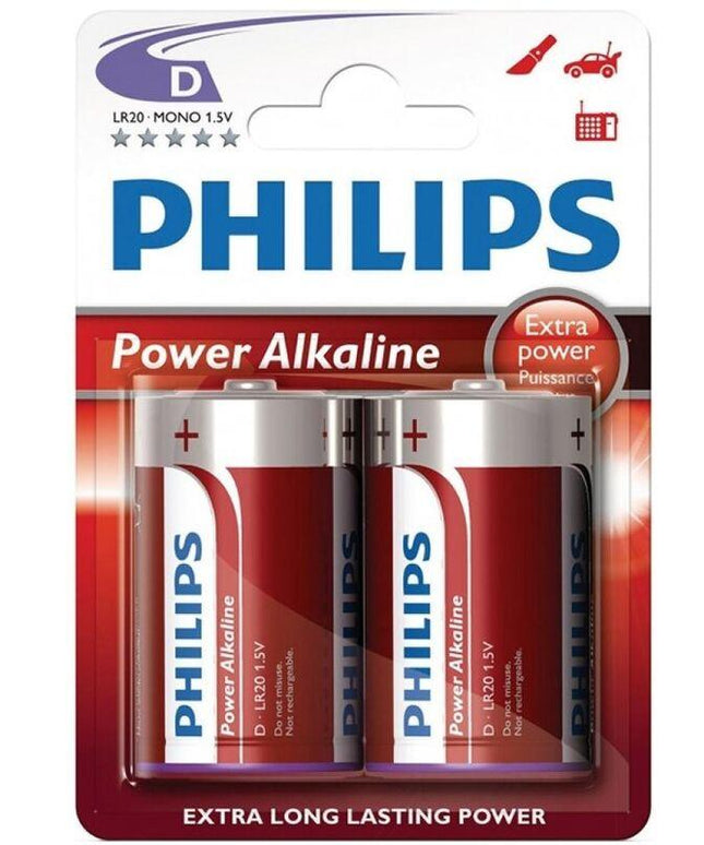 philips power alkaline pila d lr20 blister 2