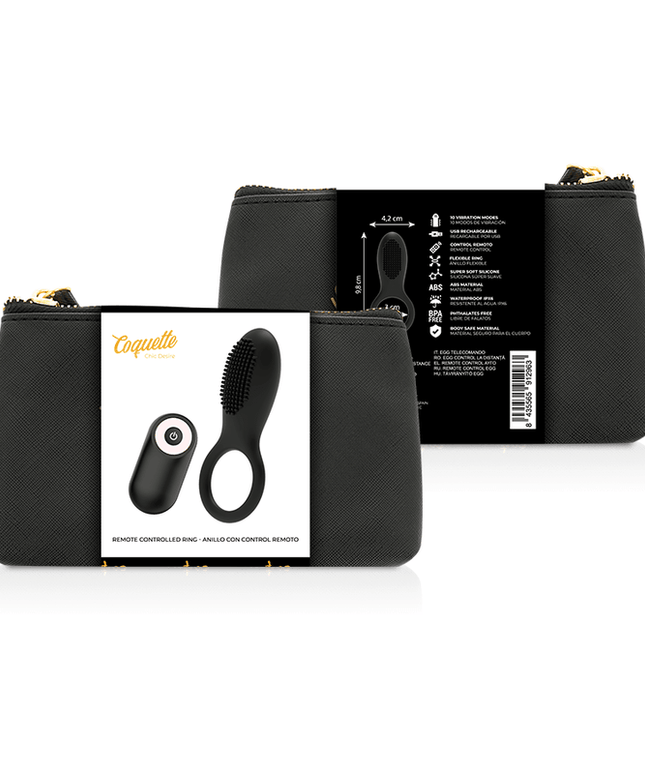 coquette toys cock ring telecomando ricaricabile nero oro