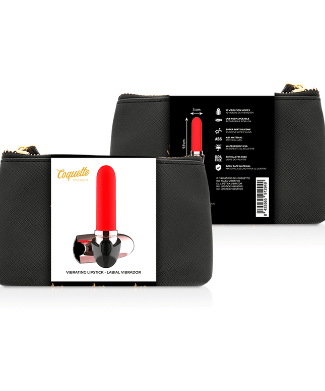 coquette toys vibrator rossetto ricaricabile nero oro