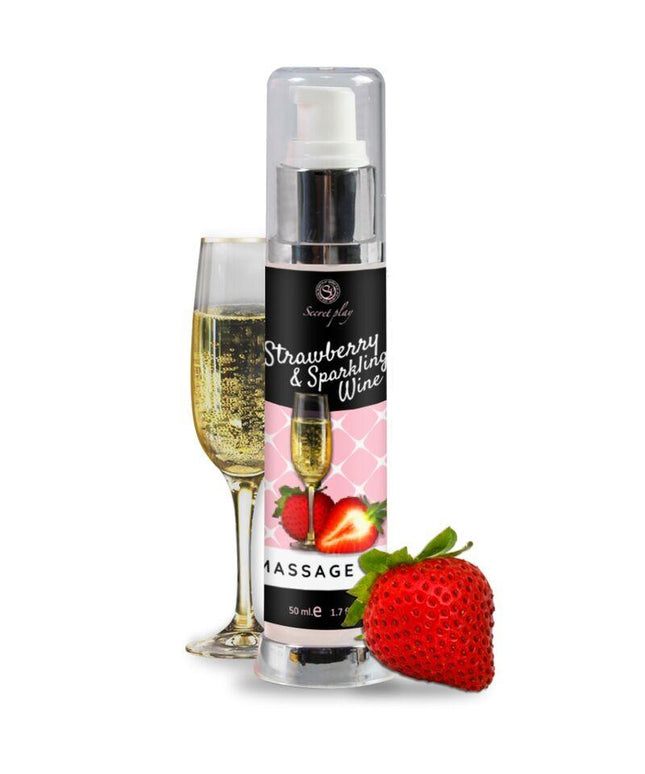 secretplay olio da massaggio alla fragola e vino spumante 50 ml