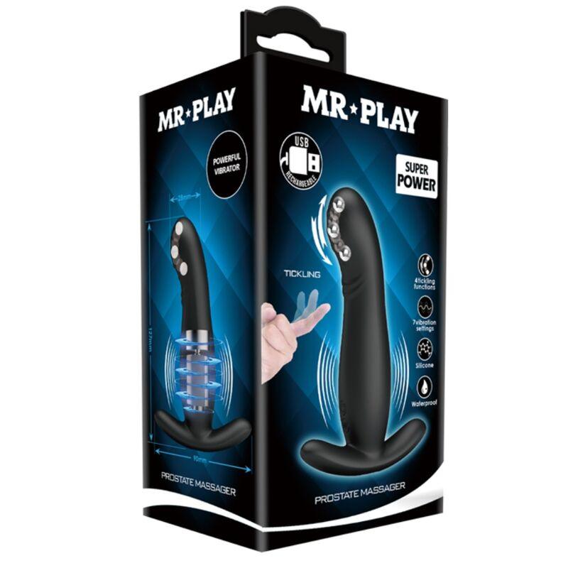 mr play massaggiatore prostatico nero ricaricabile