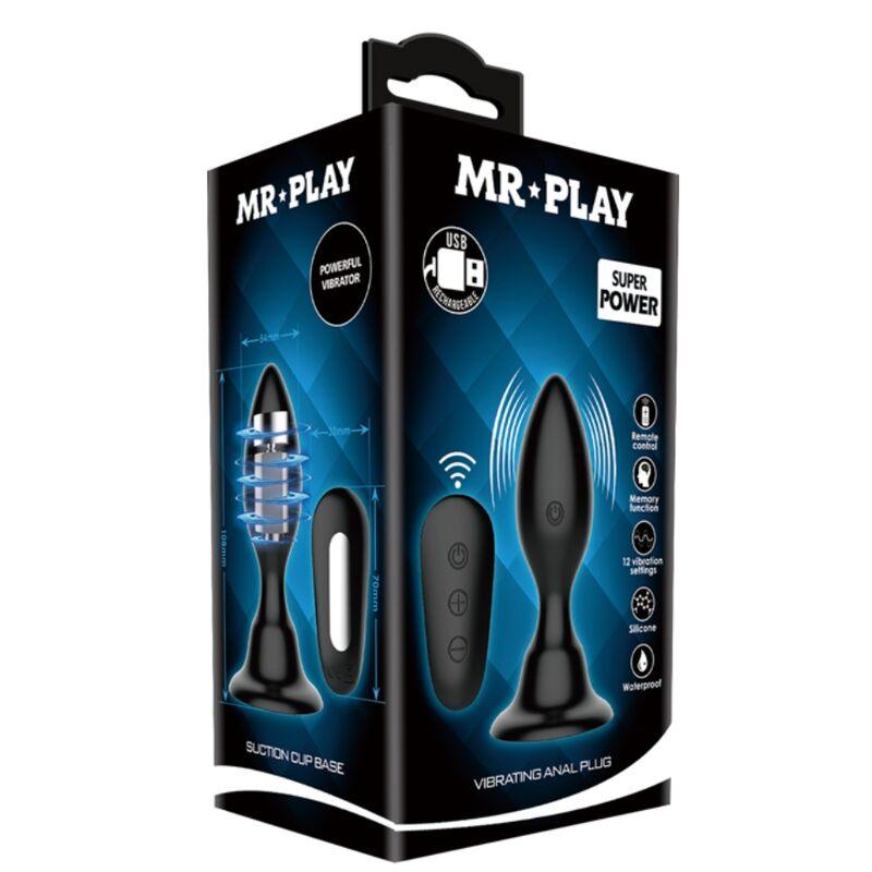 mr play plug anale con telecomando vibrazione nero