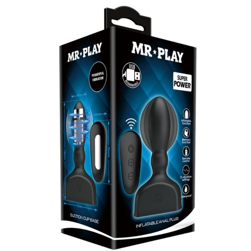 mr play telecomando plug anale gonfiabile nero