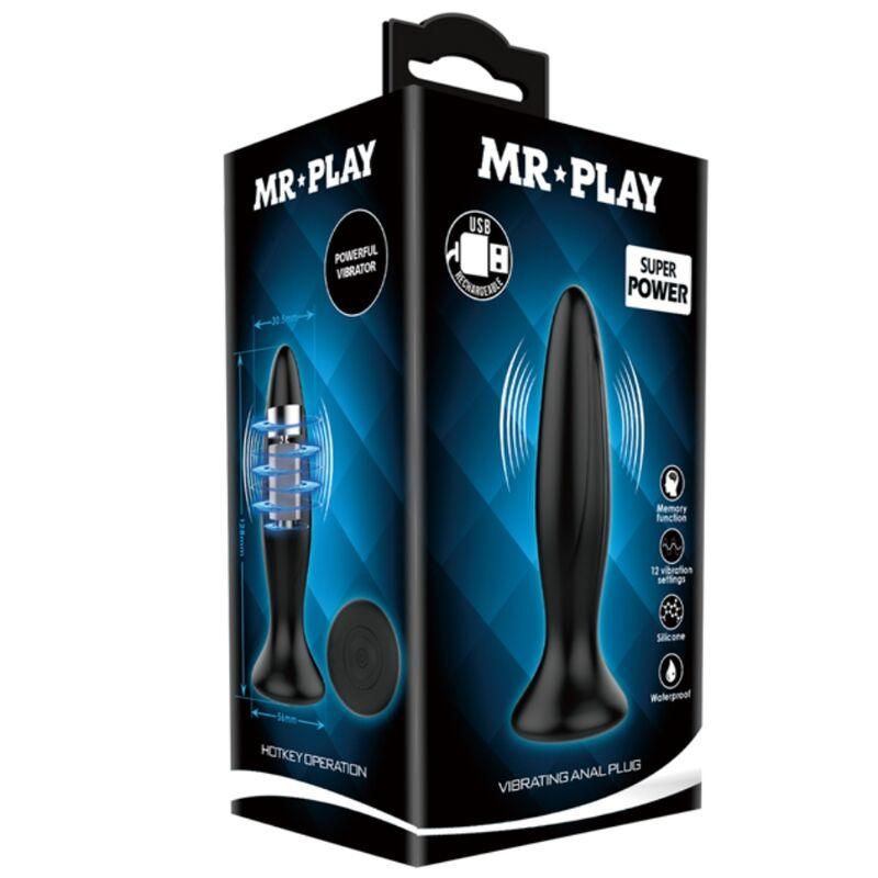 mr play plug anale vibratore nero ricaricabile