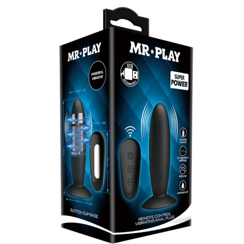 mr play plug anale con telecomando vibrazione nero 1