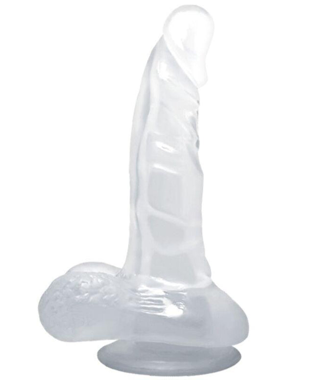 baile dildo realistico con ventosa e testicoli 16 7 cm trasparente