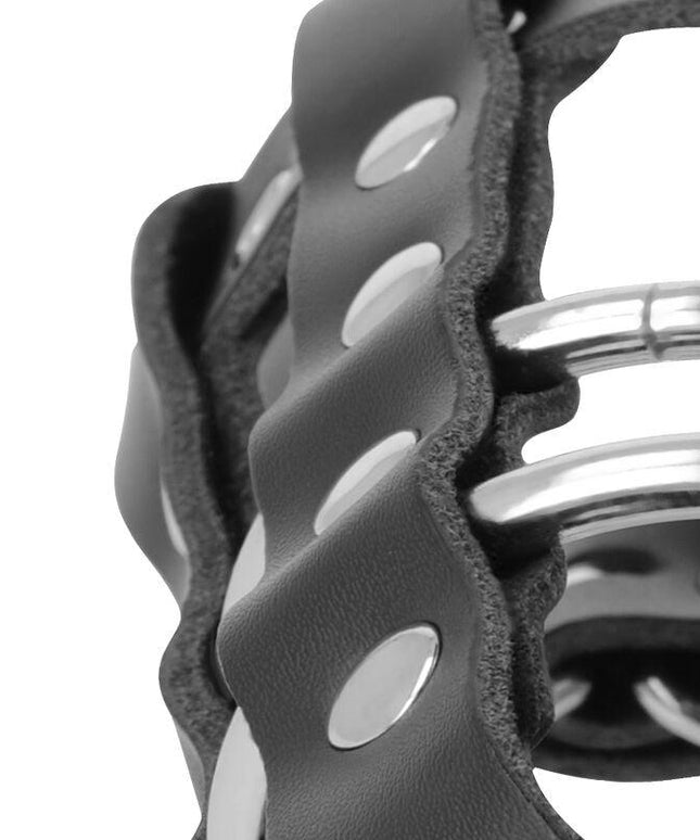 darkness gabbia di castit in pelle con serratura