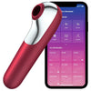 satisfyer vibratore e ventosa dual love con aria pulsata rosso