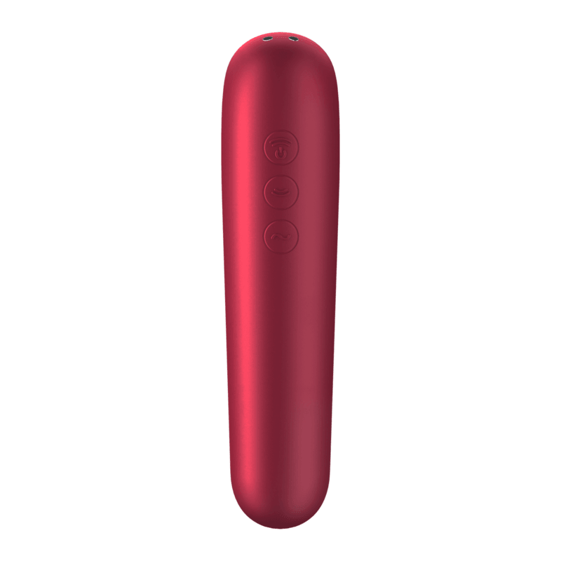 satisfyer vibratore e ventosa dual love con aria pulsata rosso