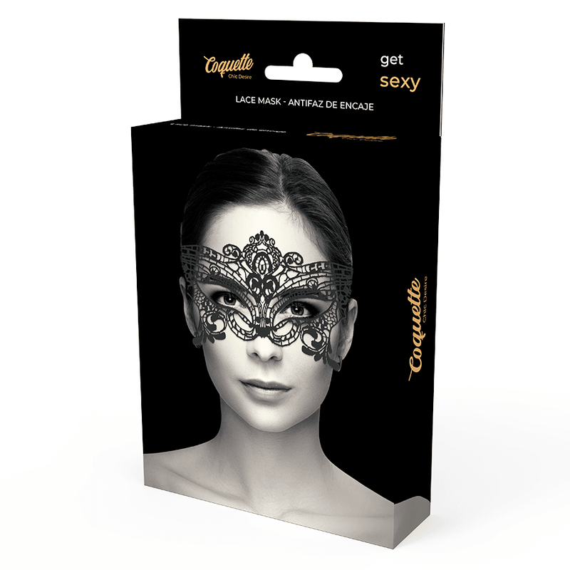 coquette chic desire maschera ampia in pizzo nero