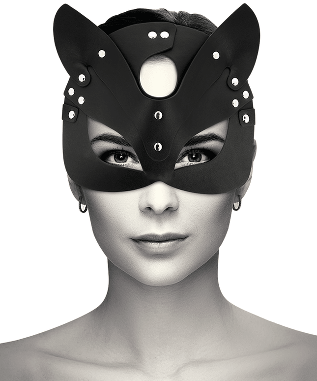 coquette chic desire maschera vegana in pelle con orecchie di gatto