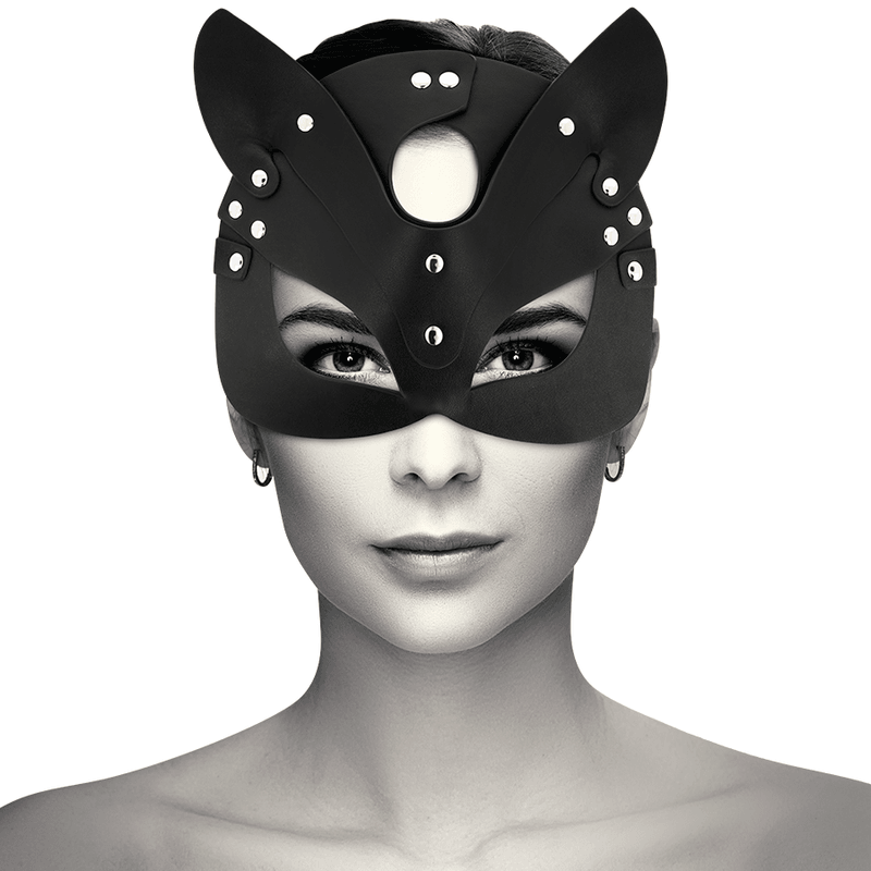 coquette chic desire maschera vegana in pelle con orecchie di gatto