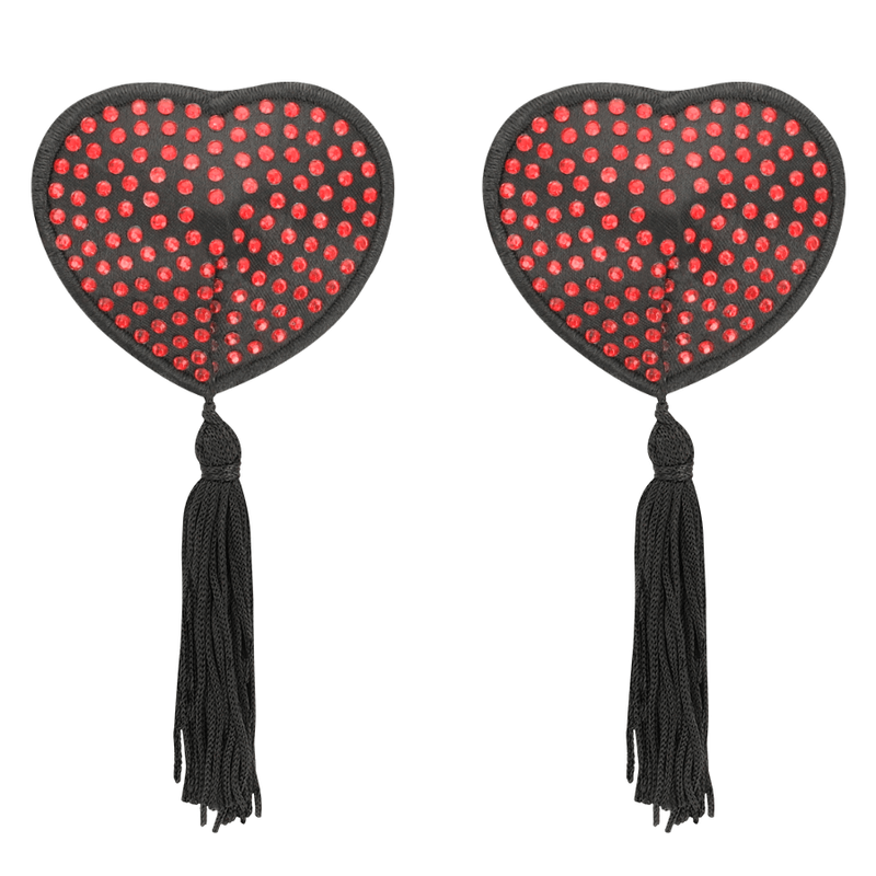 coquette chic desire copri capezzoli cuore nero rosso