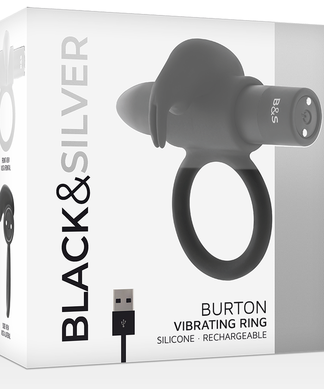 BLACK&SILVER - ANELLO BURTON 10 MODALITÀ DI VIBRAZIONE NERO