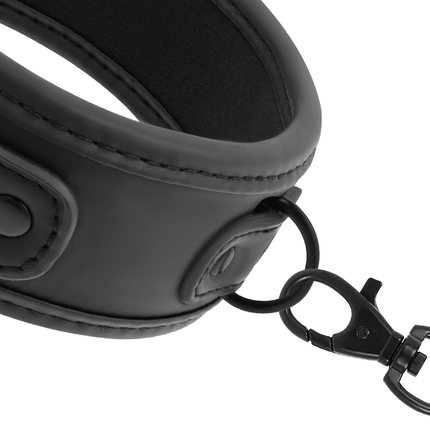 fetish submissive collana a catena con fodera in noprene