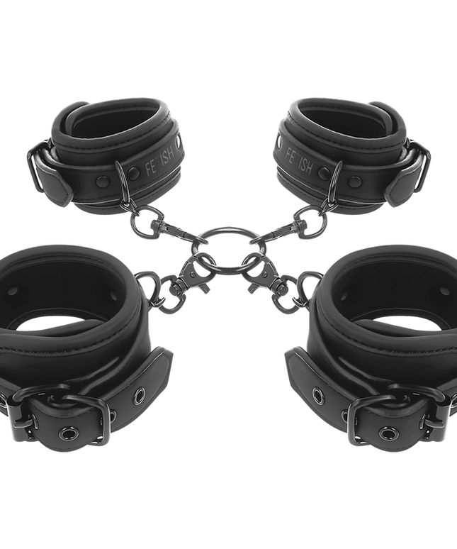 fetish submissive set di manette per mani e caviglie con fodera in noprene