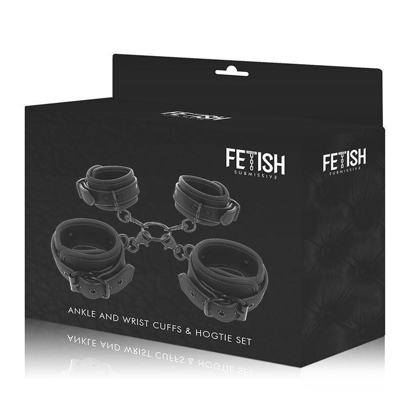 fetish submissive set di manette per mani e caviglie con fodera in noprene