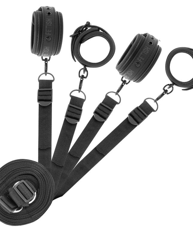 FETISH SUBMISSIVE - SET DI MANETTE E CRAVATTE CON FODERA IN NOPRENE