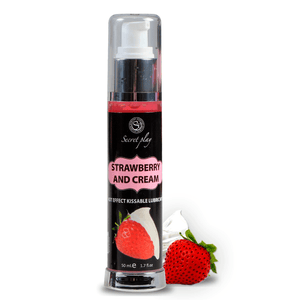 SECRETPLAY - LUBRIFICANTE 2-1 EFFETTO CALORE FRAGOLA E CREMA 50 ML - Only Vibes