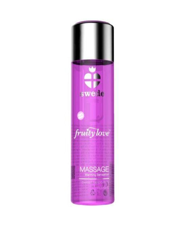 swede fruity love olio da massaggio effetto riscaldante lampone rosa e rabarbaro 60 ml