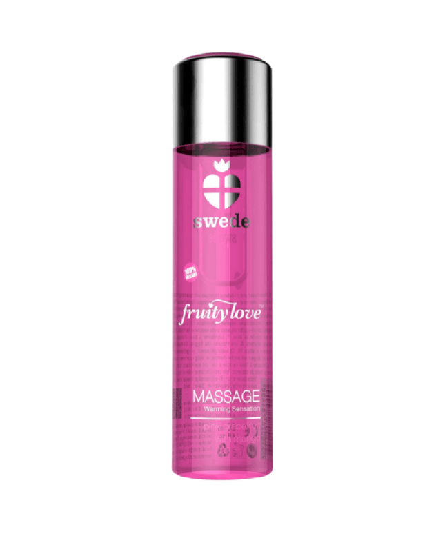 swede fruity love olio da massaggio effetto riscaldante lampone rosa e rabarbaro 120 ml