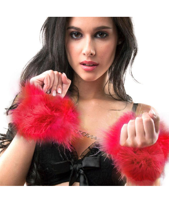 GIOCO SEGRETO - MANETTE MARABOU ROSSO - Only Vibes