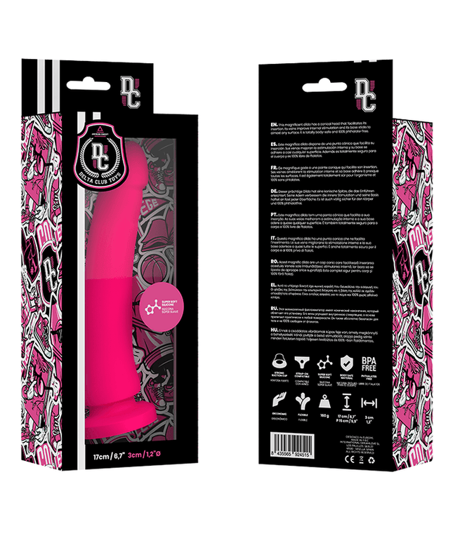 delta club toys dildo medico rosa in silicone 17 cm o 3 cm