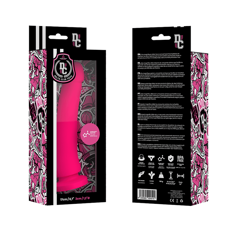 delta club toys dildo medico rosa in silicone 17 cm o 3 cm