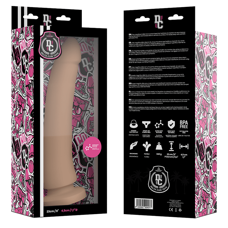 delta club toys dildo naturale in silicone medico 23 cm o 4 5 cm