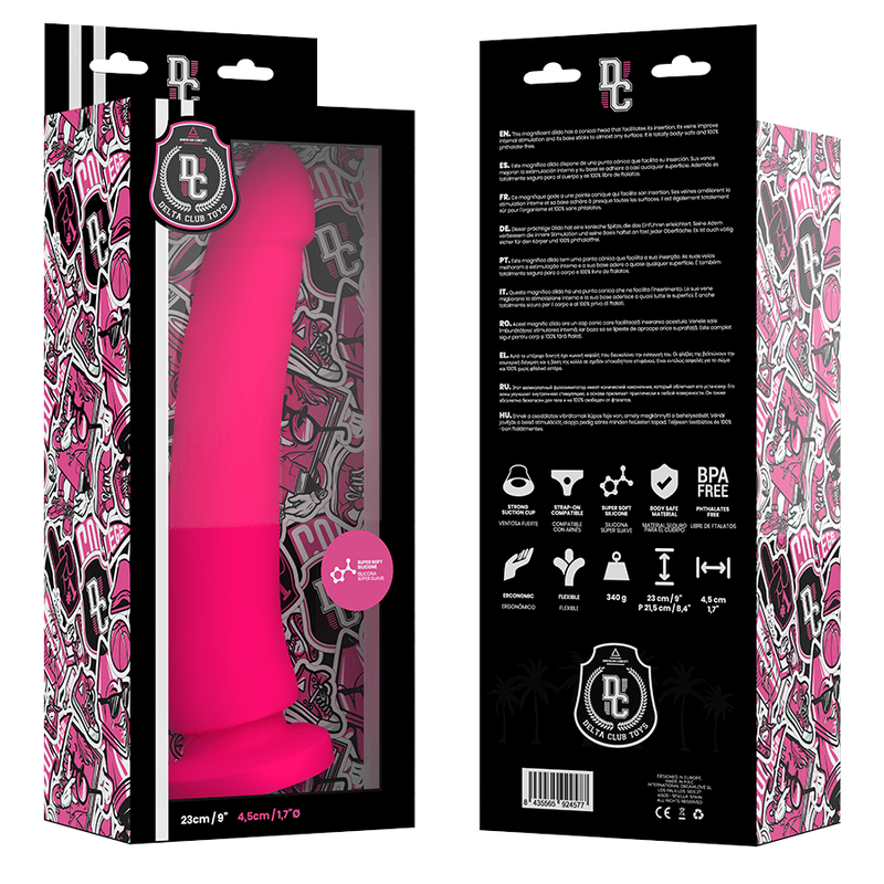 delta club toys dildo medico rosa in silicone 23 cm o 4 5 cm