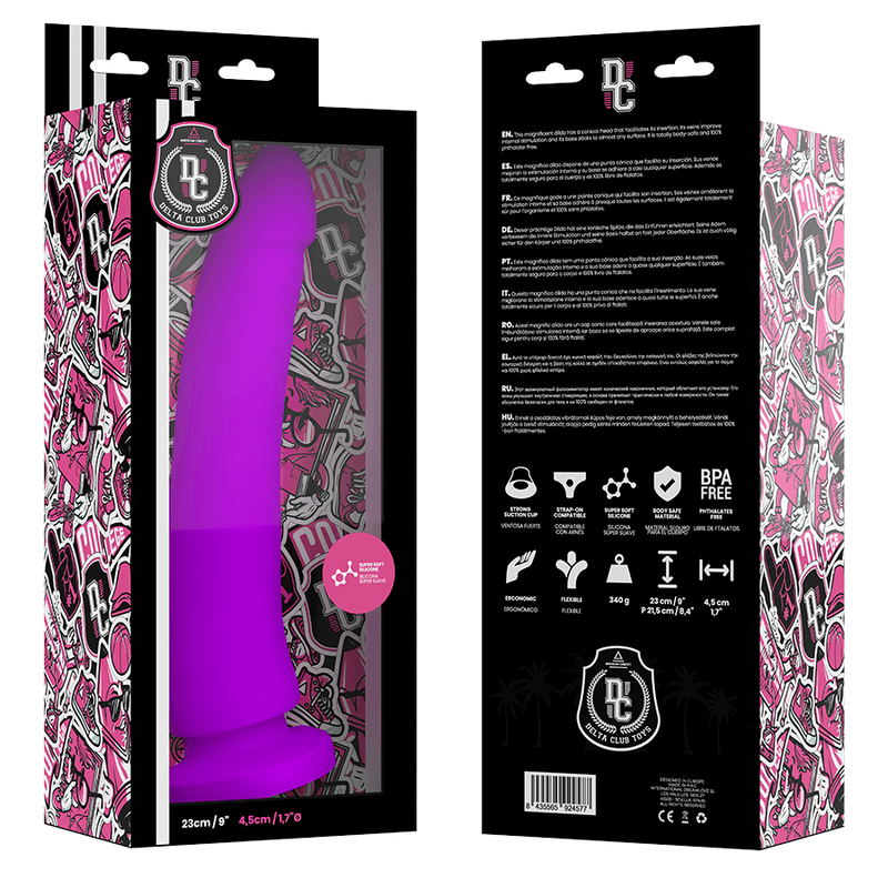 delta club toys dildo medico lilla in silicone 23 cm o 4 5 cm