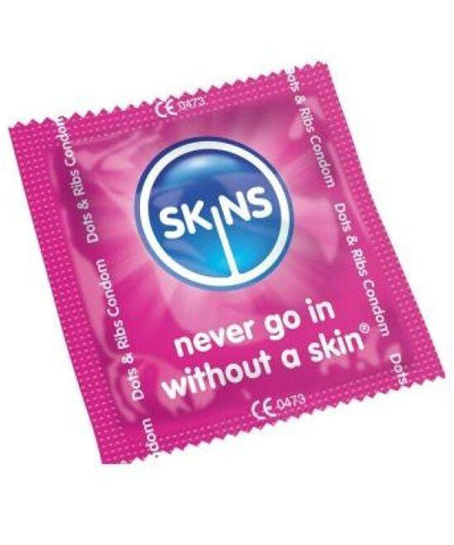 SKINS - PELLI PRESERVATIVI PUNTI E STRISCE BORSA 500 UNITÀ - Only Vibes