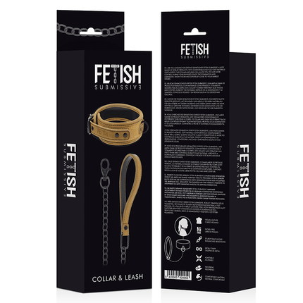 fetish submissive origen collana foderata in neoprene con catena