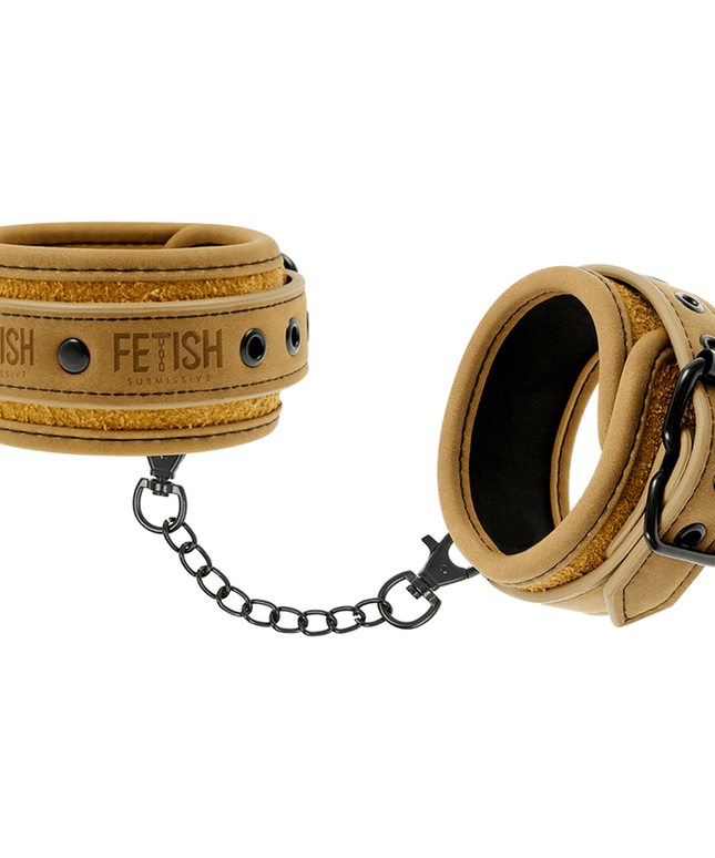 fetish submissive origen polsini alla caviglia in pelle vegana con fodera in neoprene