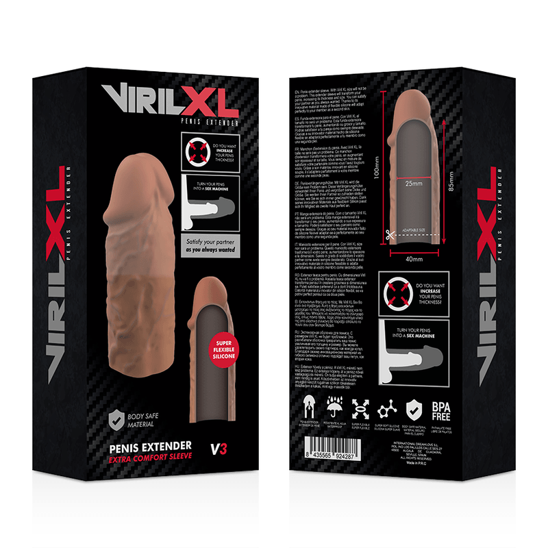 virilxl estensione del pene in silicone liquido v3 marrone