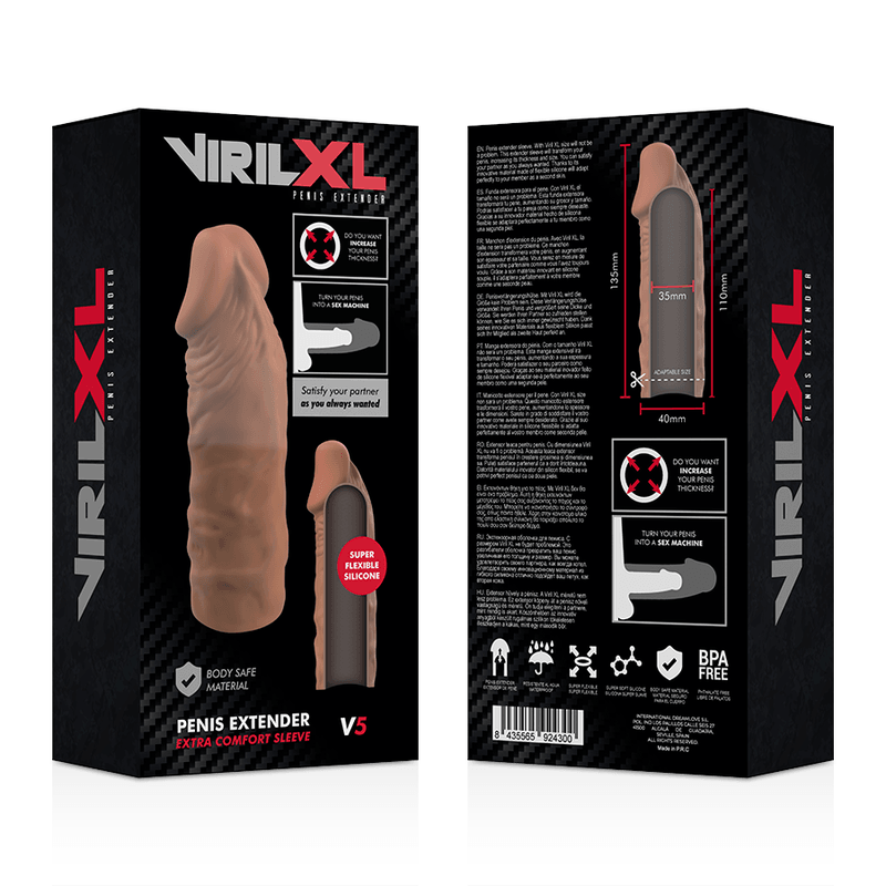 virilxl estensione del pene in silicone liquido v5 marrone