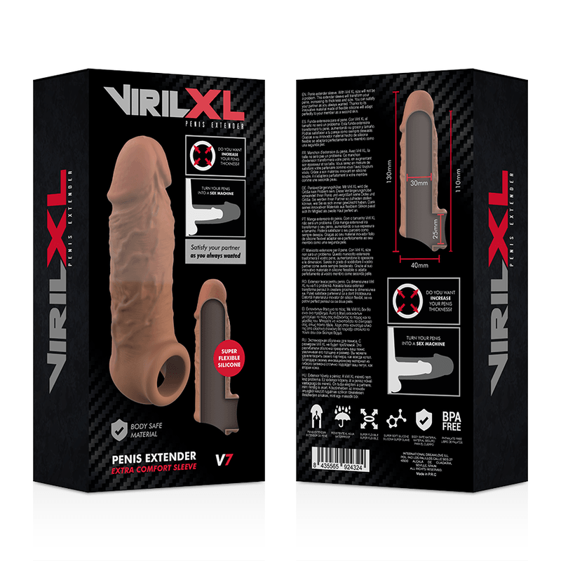 virilxl estensione del pene in silicone liquido v7 marrone