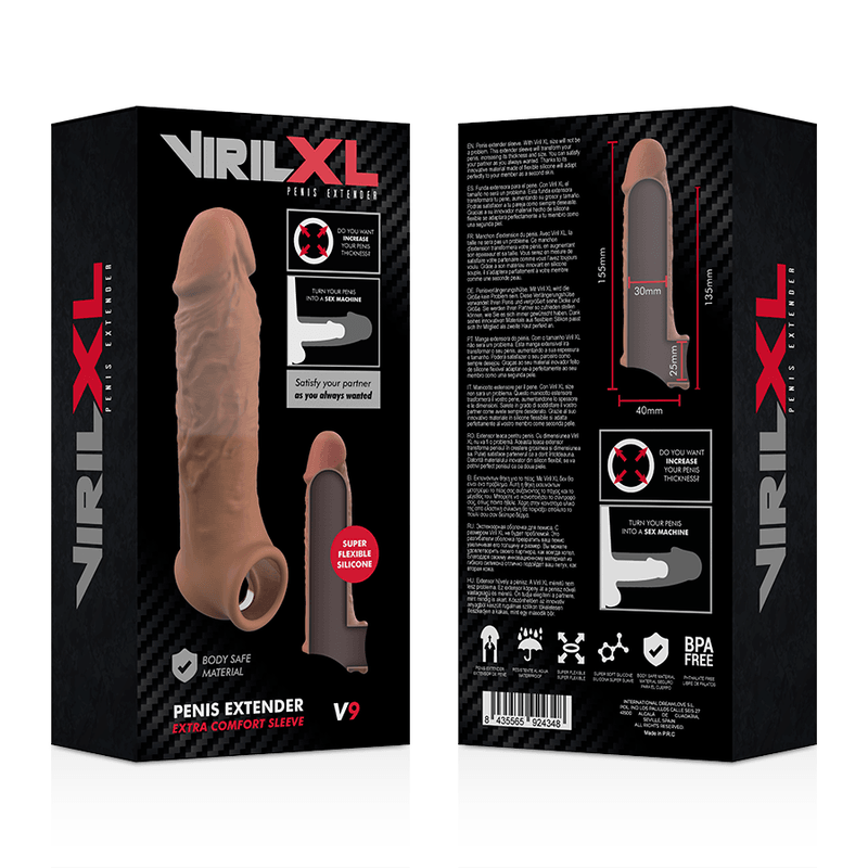 virilxl estensione del pene in silicone liquido v9 marrone