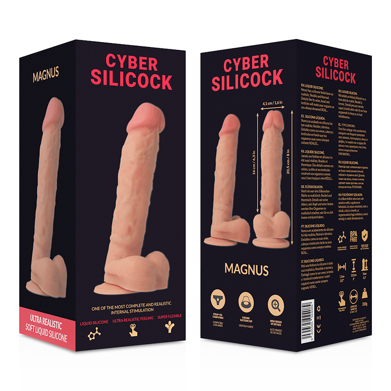 cyber silicock dong in silicone liquido morbido ultra realistico 20 5 cm o 4 1 cm