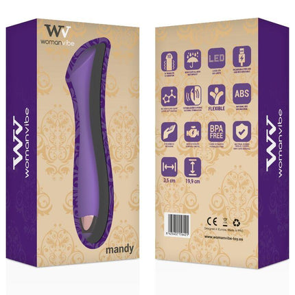 womanvibe vibratore ricaricabile in silicone punto k mandy