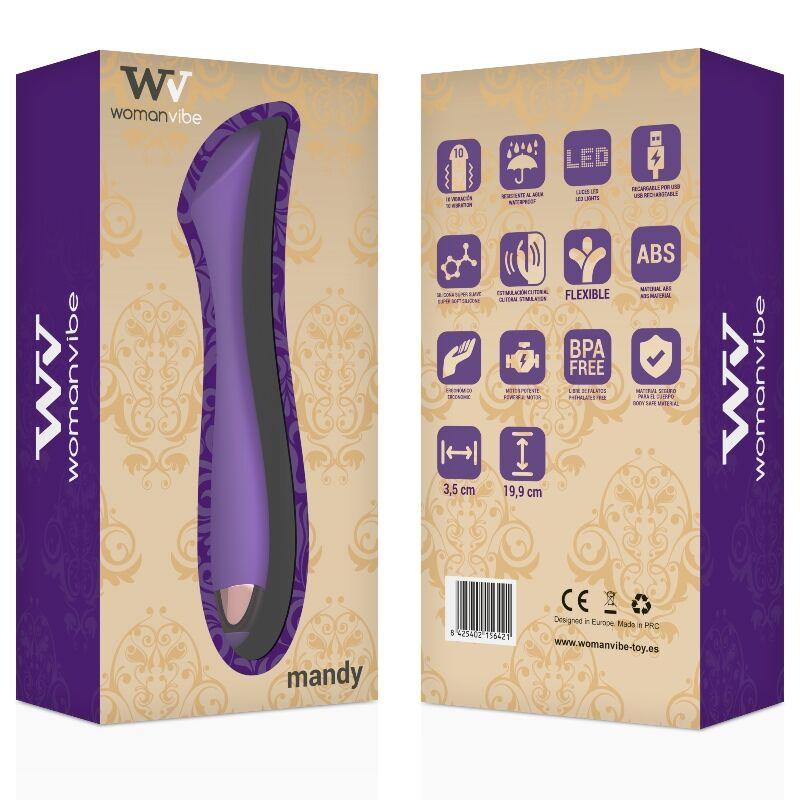 womanvibe vibratore ricaricabile in silicone punto k mandy