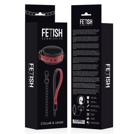 fetish submissive dark room collana a catena con fodera in neoprene