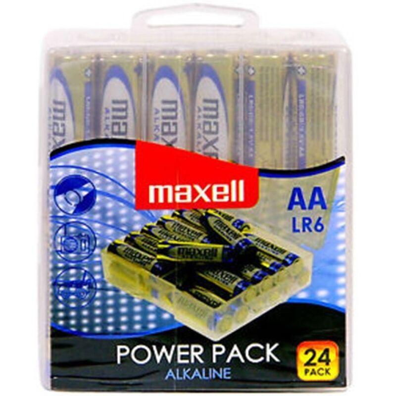 maxell confezione batteria alcalina aa lr6 24 batterie