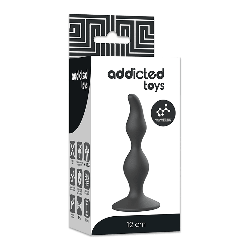 addicted toys plug sessuale anale 12 cm nero