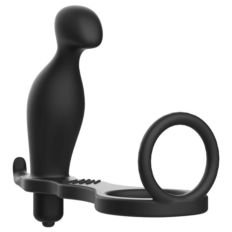 addicted toys plug anale con anello in silicone nero 12 cm