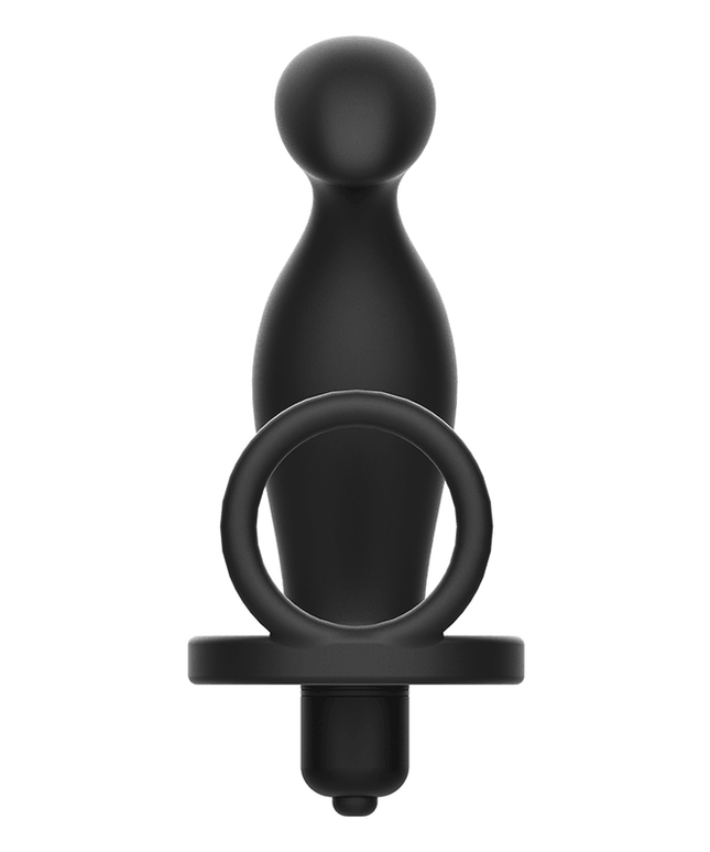 addicted toys plug anale con anello in silicone nero 12 cm