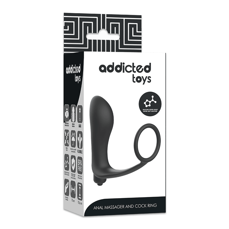 addicted toys plug anale vibrante con anello del pene