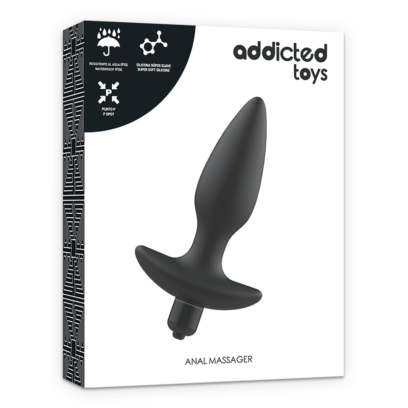 addicted toys massager plug anale con vibrazione nera